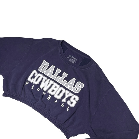 Dallas Cowboys Reworked Custom Crop  Sweatshirt - Picture 3 of 4